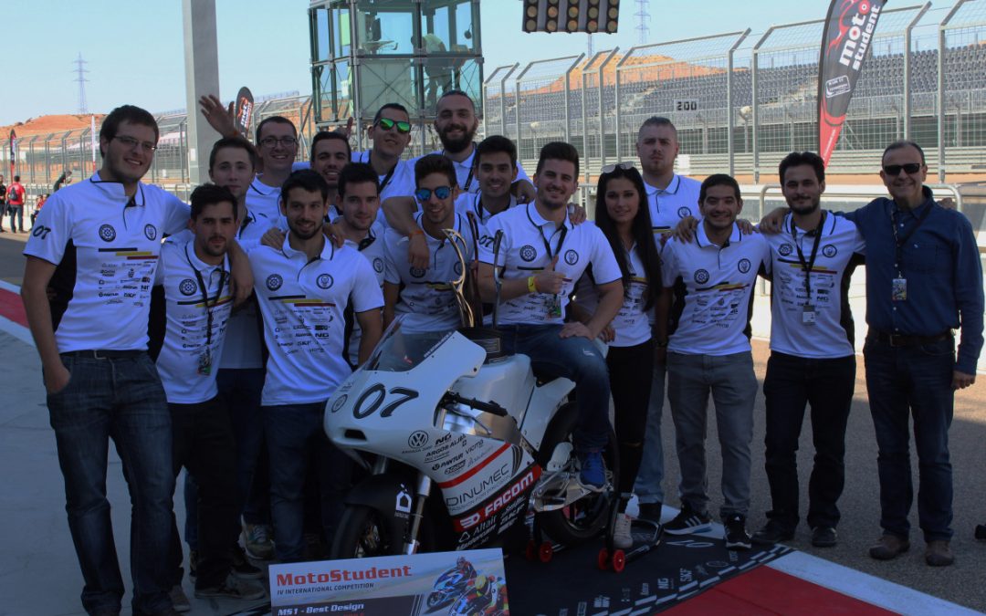 Primer premio del equipo Moto-Maqlab UC3M al diseño mecánico en la competición Motostudent 2016